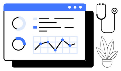 medical data analysis dashboard with graphs vector image