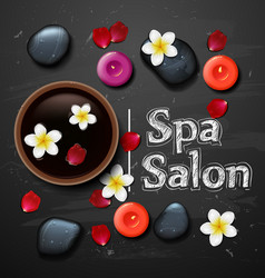 spa background with tropical flowers vector