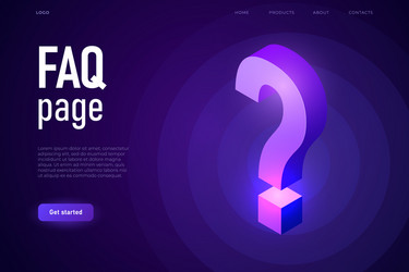 3D Isometric FAQ Page with Question Mark vector image