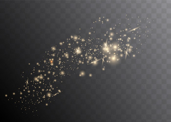 Dust is yellow sparks and golden stars vector