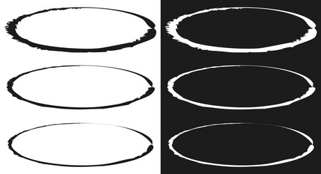grungy circle element set - circles with smudged vector image