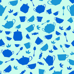Tea cups seamless pattern Royalty Free Vector Image