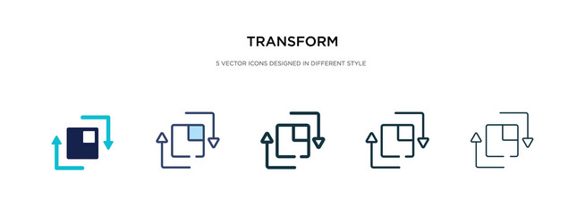 transform icon in different style two colored vector