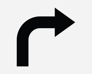 up arrow right icon turn navigation guide path vector image