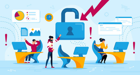 computer virus hacker attack flat concept vector image