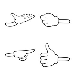 isolated object gestures and pose sign set vector image