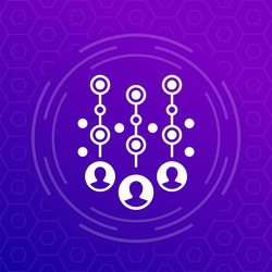 collecting user data icon for web vector image
