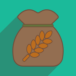 flat with shadow icon and mobile application bag vector image