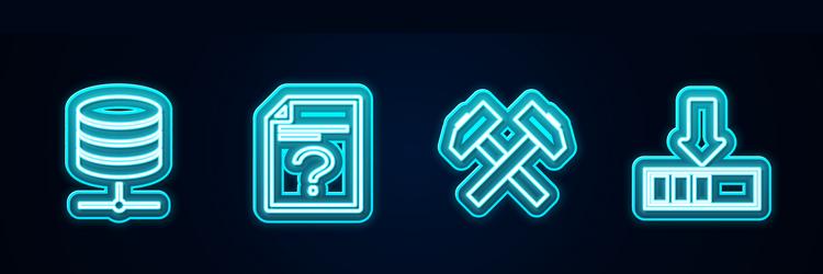 set line server data web hosting unknown vector image