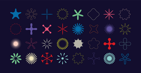 set of simple objects in a modern style vector image