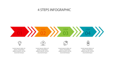 Circle elements graph diagram with 4 steps Vector Image