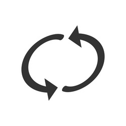 Arrow rotation icon in flat style sync action vector