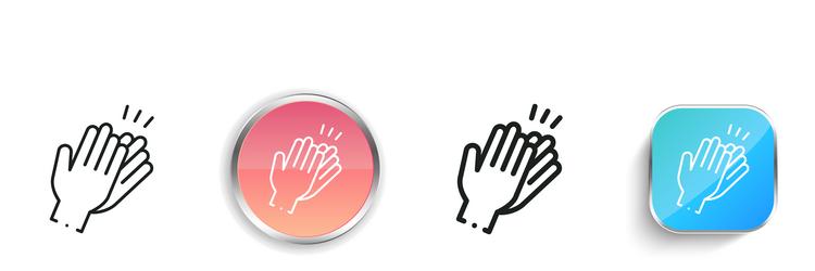 clap icon thin linear regular and button style vector image