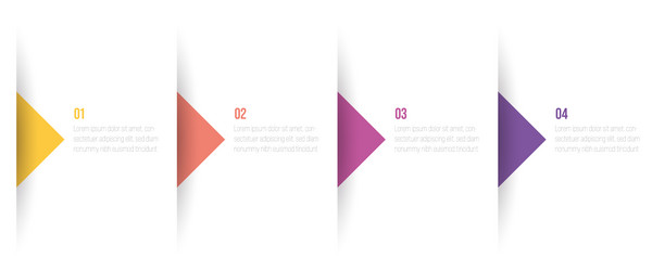 Four steps diagram of colourful arrows vector