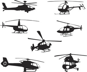 Helicopter Silhouettes Collection vector