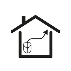 house with mouse cursor arrow path internet vector image