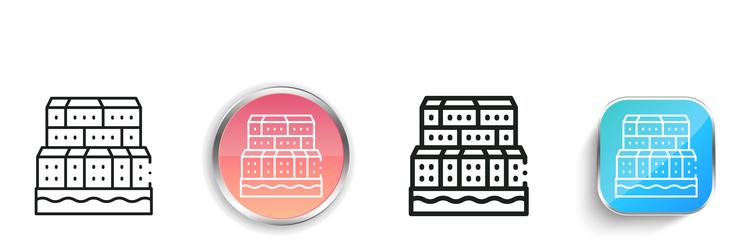 houses icon thin linear regular and button style vector image