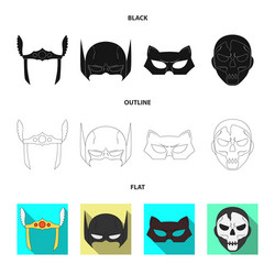 Isolated object of hero and mask sign set vector