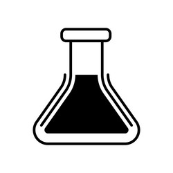 lab flask icon line design template isolated vector image