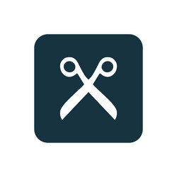 scissors icon rounded squares button vector image