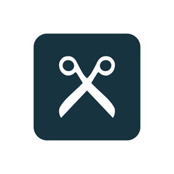 Scissors icon rounded squares button vector