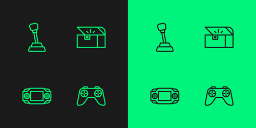 set line game controller or joystick portable vector image