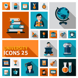 University flat set Royalty Free Vector Image - VectorStock