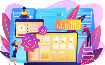 big data visualization concept vector image