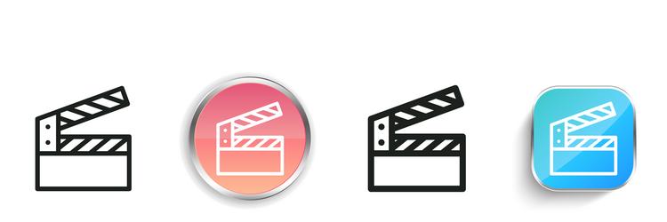 clapper icon thin linear regular and button style vector image
