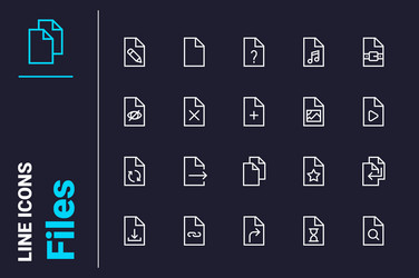 computer files for further work icons set vector image