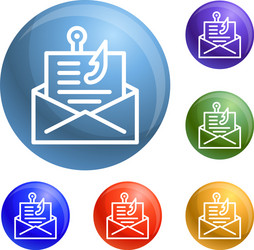 Email phishing icons set vector