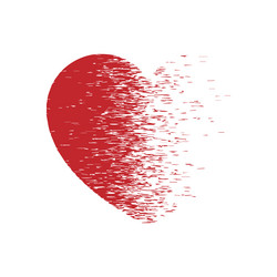 Exploding heart with grain texture Royalty Free Vector Image