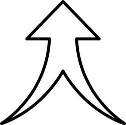 Merge arrow up contour icon vector