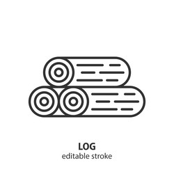 stack of logs line icon symbol logging vector image