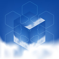 abstract isometric cube with the reflection vector image