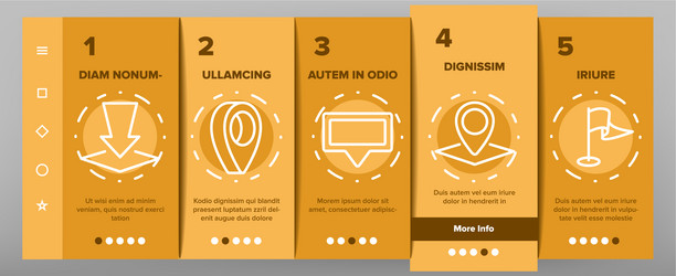 marker pointer gps map onboarding icons set vector image