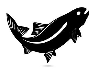 Salmon fish silhouettes Royalty Free Vector Image
