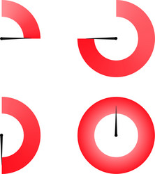 Set of red colored timers vector