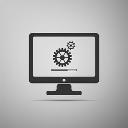 monitor update process with gearbox progress vector image