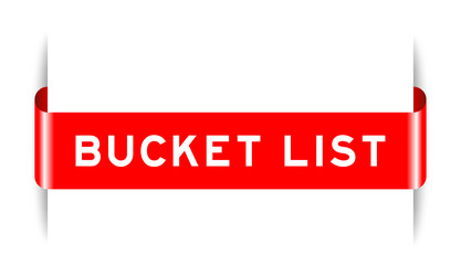 red color inserted label banner with word bucket vector image