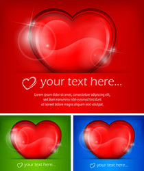 Three heart color vector