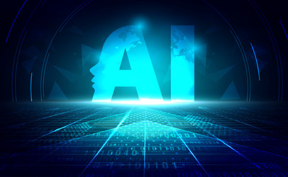 Digital ai big data technology banner blue tech Vector Image