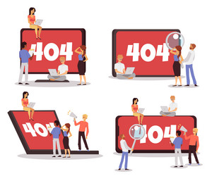 computer system 404 error banners bundle flat vector image