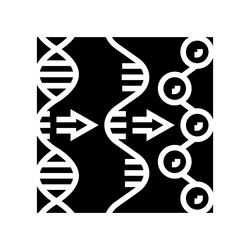 Gene splicing cryptogenetics glyph icon Royalty Free Vector
