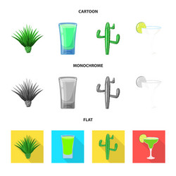 Isolated object of cafe and latin symbol set vector