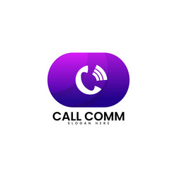 logo call com gradient colorful style vector image