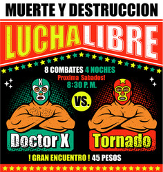 Lucha Libre Ticket - Mexican Wrestling Vector Image
