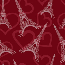 seamless eiffel tower background pattern vector image