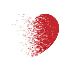 Exploding heart with grain texture Royalty Free Vector Image