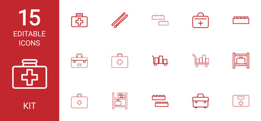 7 kit icons Royalty Free Vector Image - VectorStock